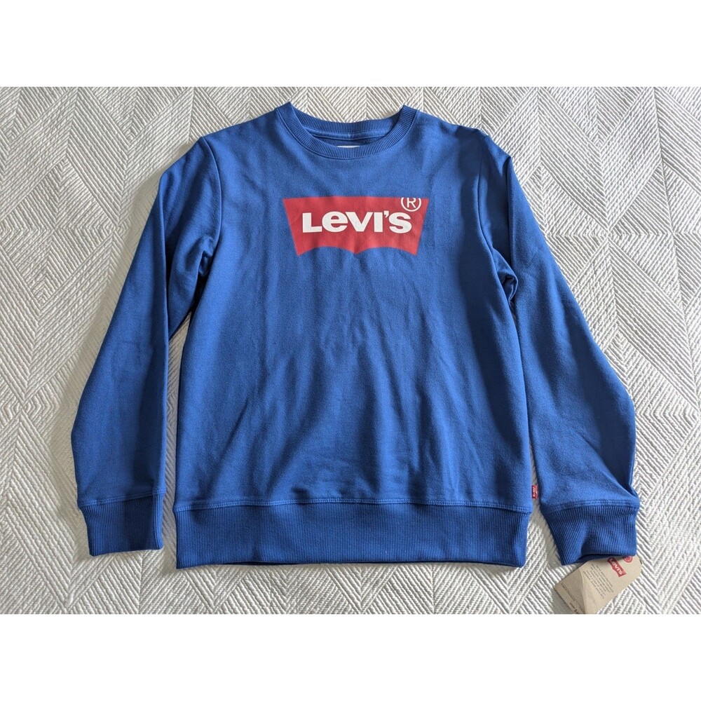 Levi's Strauss Blue Cotton Sweatshirt Crew Neck Youth Kids Large 12-13 Years